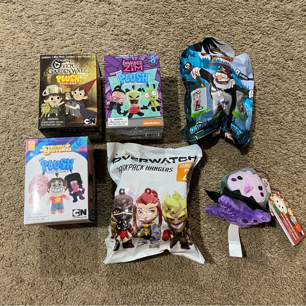 Invader Zim Overwatch Steven Universe Plush Clip-On Blind Box Mixed Lot New